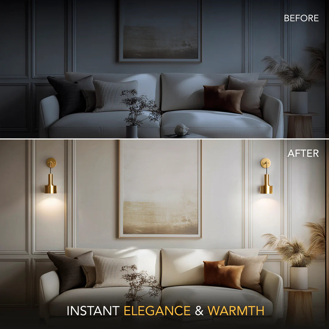 PRECI |WIRELESS WALL SCONCES (SET OF 2 + 2 BULBS FREE)