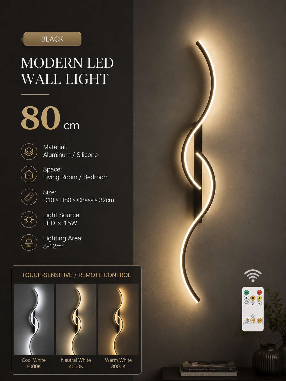 EMILA | Wireless LED Wall Light