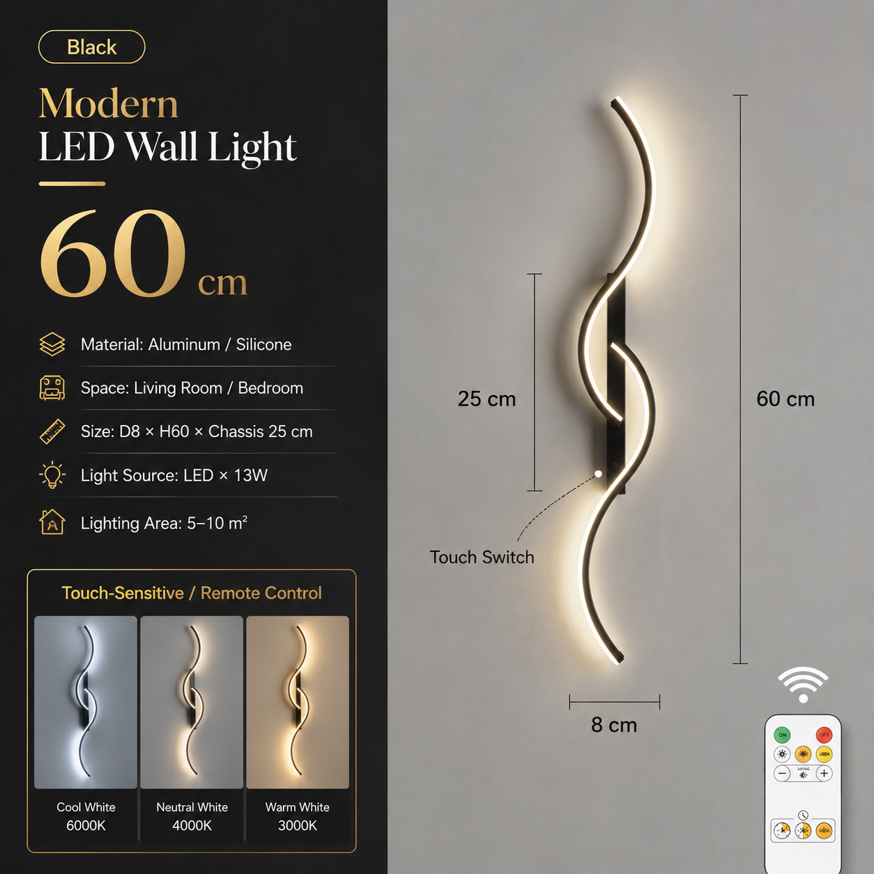 EMILA | Wireless LED Wall Light